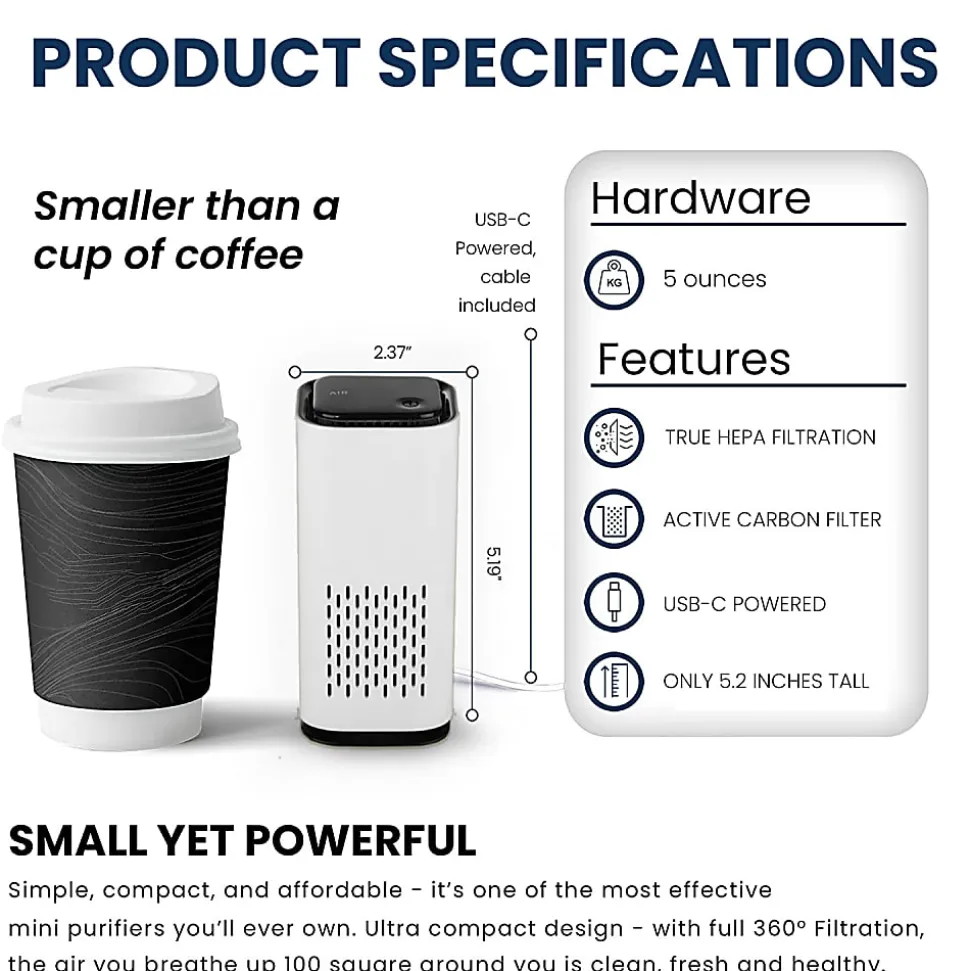 KIKI PURE A1 Mini HEPA Portable Air Purifier