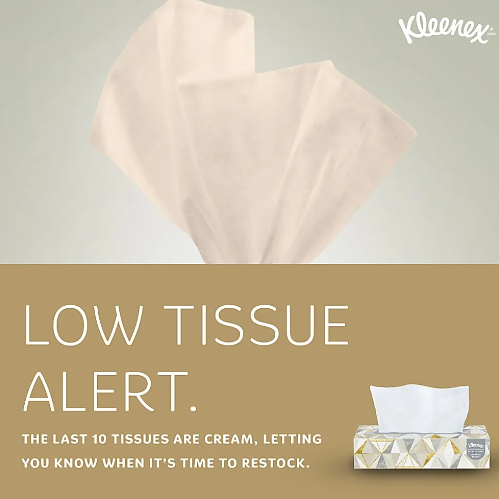 Kimberly Clark Kleenex Professional 2 Ply Facial Tissue, Flat Box, White, 125 Tissues Per Box, Case Of 12 Boxes
