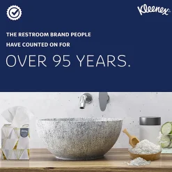 Kimberly Clark Kleenex Professional 2 Ply Facial Tissue, Flat Box, White, 125 Tissues Per Box, Case Of 12 Boxes