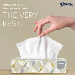 Kimberly Clark Kleenex Professional 2 Ply Facial Tissue, Flat Box, White, 125 Tissues Per Box, Case Of 12 Boxes