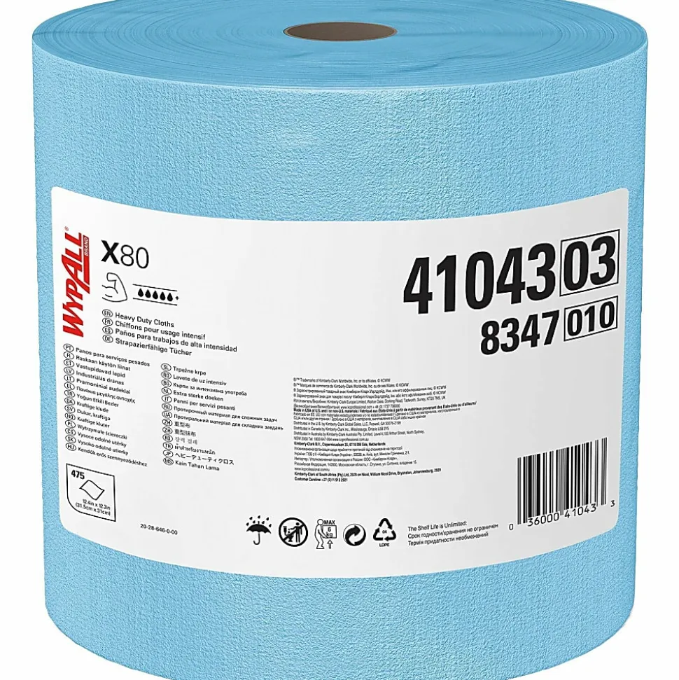 Kimberly-Clark Professional™ Wypall™ Wipers, 12 1/2" x 13 7/16", Blue, 475 Sheets