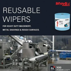 Kimberly-Clark Professional™ Wypall™ Wipers, 12 1/2" x 13 7/16", Blue, 475 Sheets