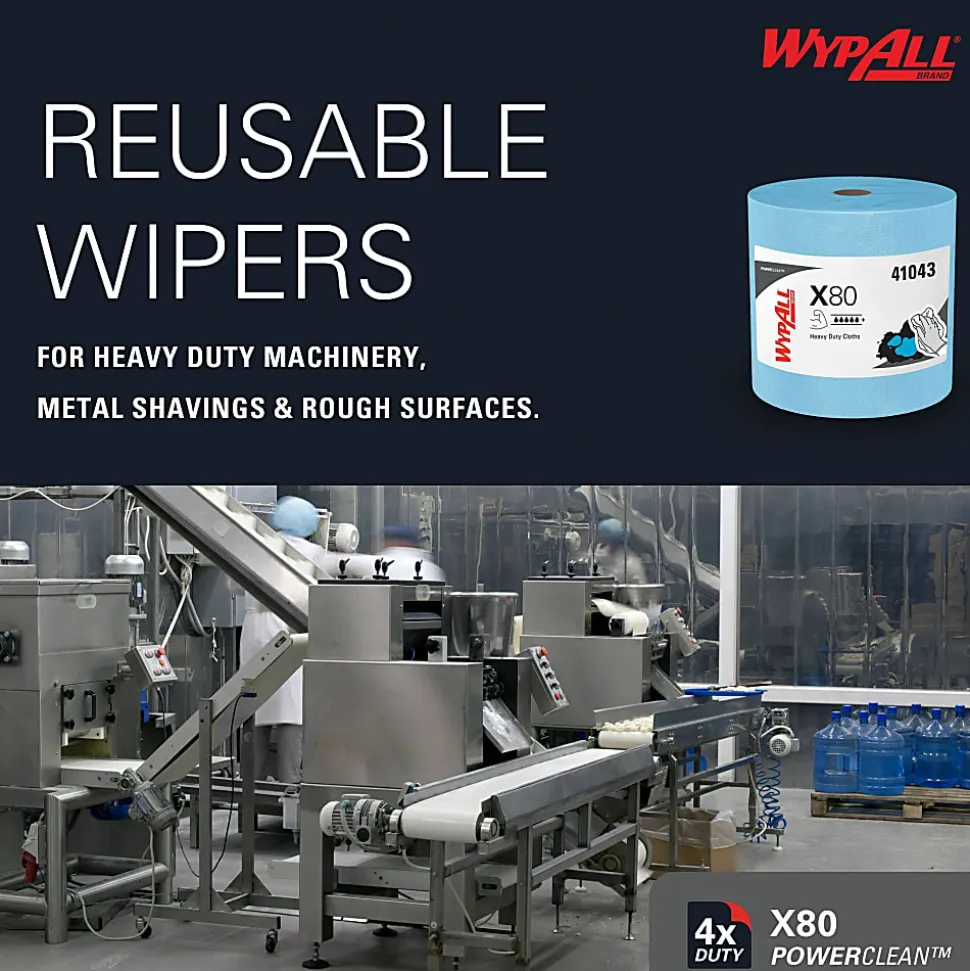 Kimberly-Clark Professional™ Wypall™ Wipers, 12 1/2" x 13 7/16", Blue, 475 Sheets