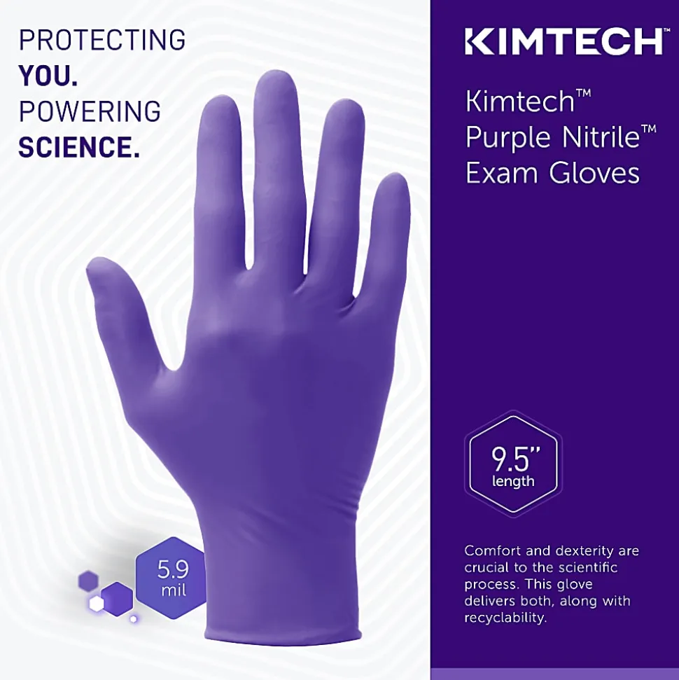 KIMTECH Kimberly Clark Safeskin Nitrile Exam Gloves, Extra Large, Purple, Box Of 90