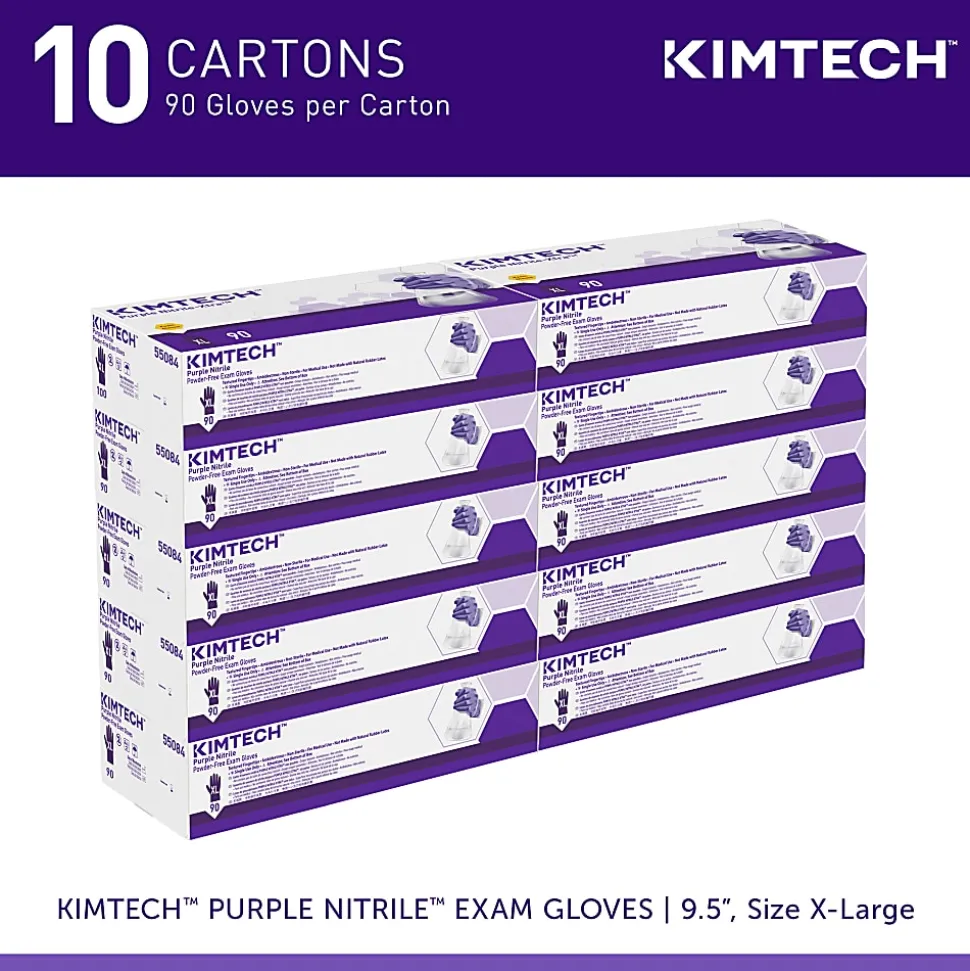 KIMTECH Kimberly Clark Safeskin Nitrile Exam Gloves, Extra Large, Purple, Box Of 90