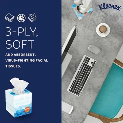 Kleenex® Anti-Viral® 3-Ply Facial Tissue, White, 68 Sheets Per Box, Carton Of 12