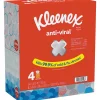 Kleenex® Anti-Viral 3-Ply Facial Tissues, White, 55 Tissues Per Box, Pack Of 4 Boxes