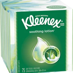 Kleenex® BOUTIQUE™ 3-Ply Facial Tissue With Lotion, Cold Care, 75 Sheets Per Box