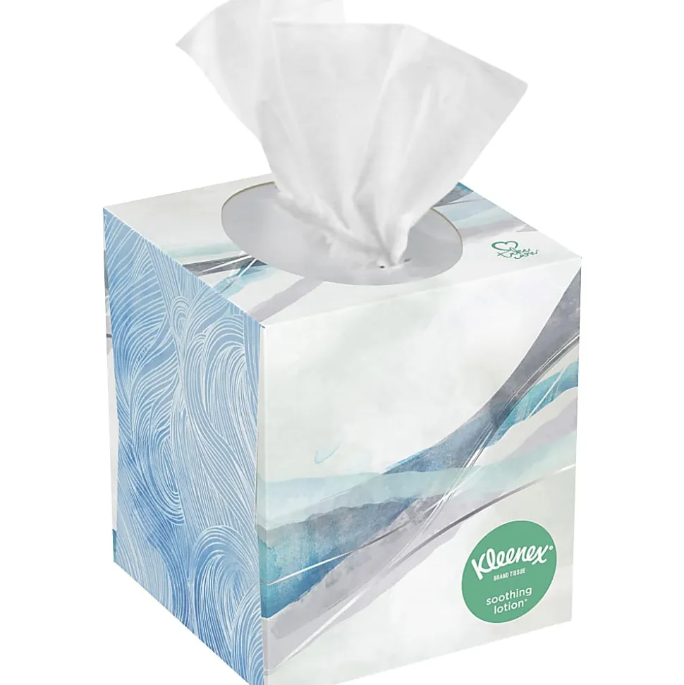 Kleenex® BOUTIQUE™ 3-Ply Facial Tissue With Lotion, Cold Care, 75 Sheets Per Box