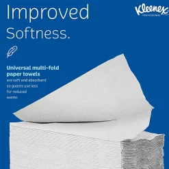 Kleenex Multifold Paper Towels (01890), White, 16 Packs / Case, 150 Tri Fold Paper Towels / Pack, 2,400 Towels / Case