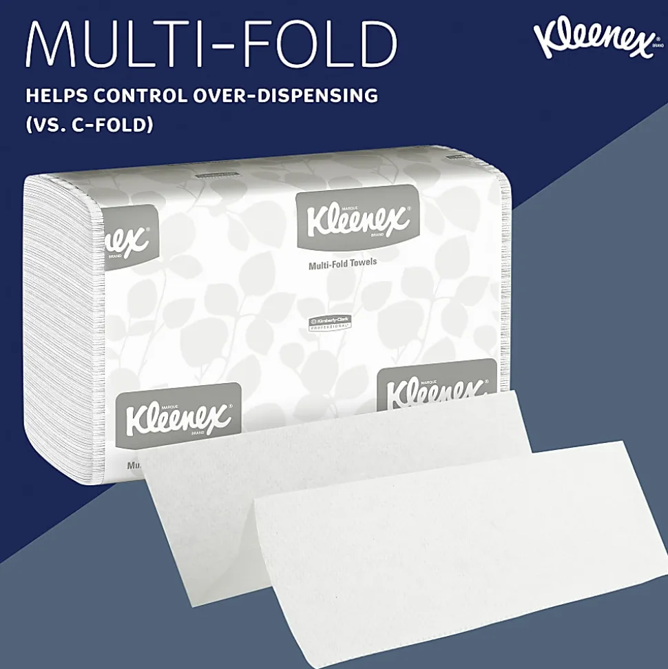 Kleenex® Multi-Fold 1-Ply Paper Towels, 150 Sheets per Bundle, 8 Bundles per Carton, 1200 Sheets Total