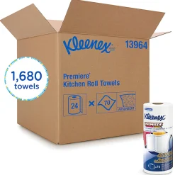 Kleenex® Premier 1-Ply Paper Towels , Perforated, 70 Sheets Per Roll, Pack of 24 Rolls