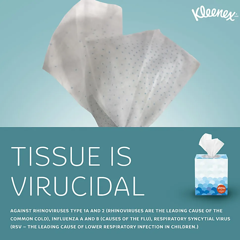 Kleenex® Professional Anti-Viral 3-Ply Facial Tissues, White, 55 Tissues Per Box, Pack Of 3 Boxes