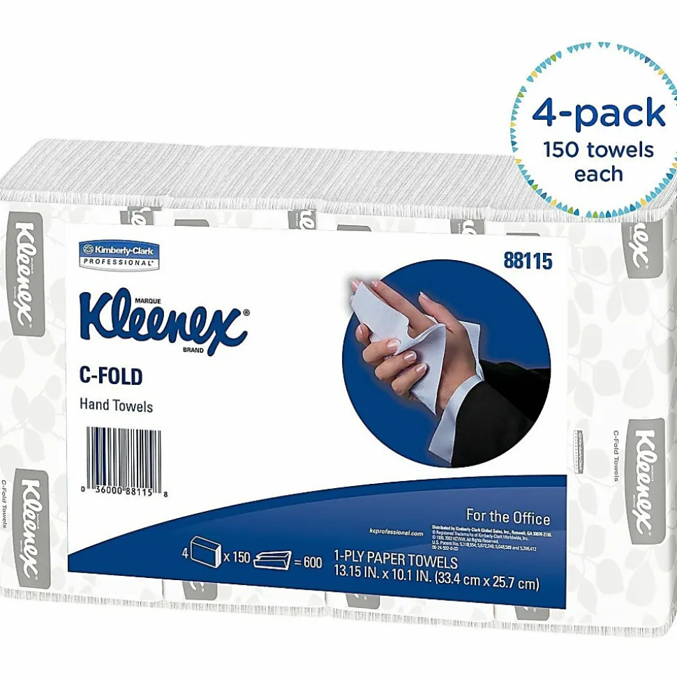 Kleenex® Professional™ Embossed 1-Ply Paper Towels, 150 Per Pack, Case Of 4 Packs