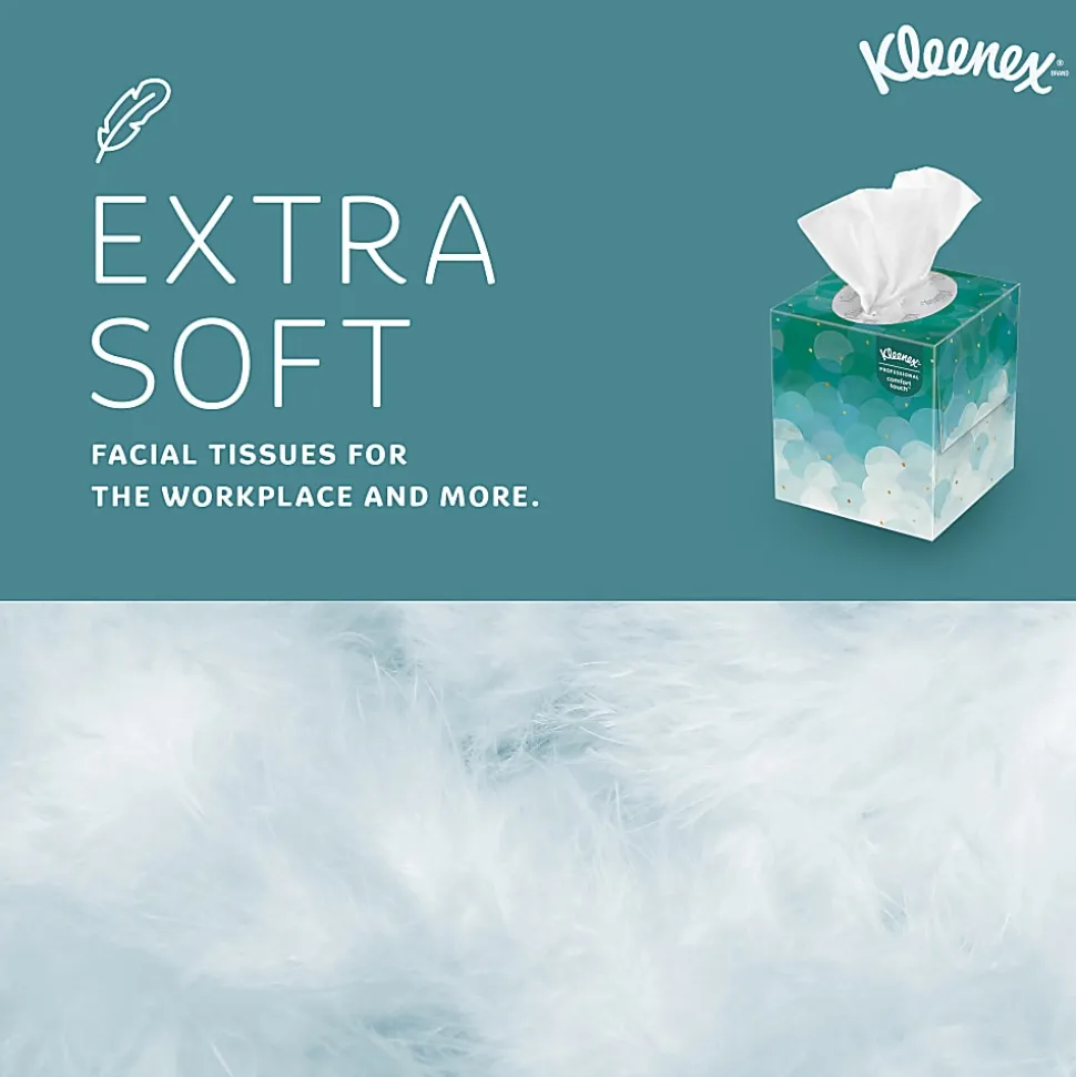 Kleenex® Professional Facial Tissue, Upright Facial Tissue Cube Boxes for Business, 90 Sheets, 6 Boxes