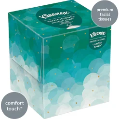 Kleenex® Professional Facial Tissue, Upright Facial Tissue Cube Boxes for Business, 90 Sheets, 6 Boxes