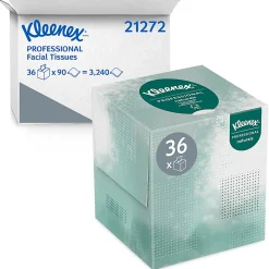 Kleenex® Professional Naturals Boutique Facial Tissue Cube, 90 Sheets Per Box, Case of 36 Boxes, 21272