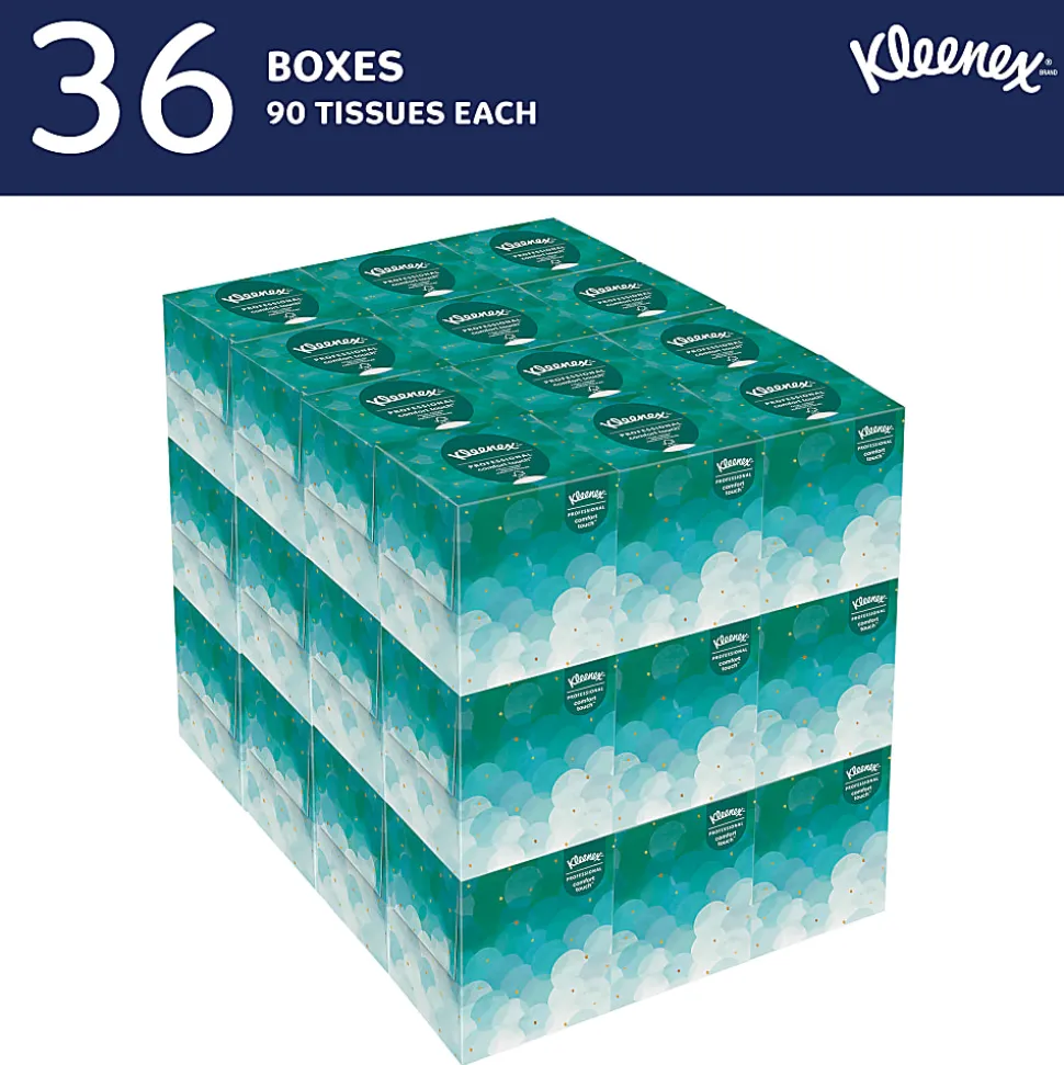 Kleenex® Professional Naturals Boutique Facial Tissue Cube, 90 Sheets Per Box, Case of 36 Boxes, 21270CT