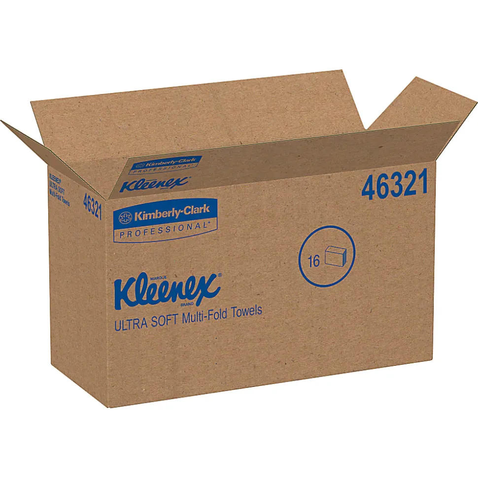 Kleenex® Reveal Multifold Hand Towels, 8" x 9 7/16", FSC® Certified, 150 Sheets Per Unit, Pack Of 16 Units