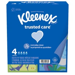 Kleenex® Trusted Care 2-Ply Facial Tissues, White, 70 Tissues Per Box, Pack Of 4