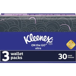 Kleenex® Unscented Slim Wallet Facial Tissues, 10 Tissues Per Pack, Box Of 3 Packs