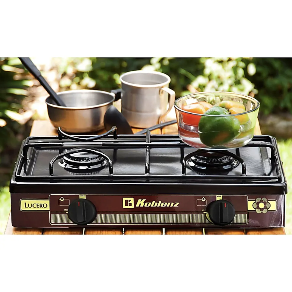 Koblenz® 2-Burner Outdoor Gas Stove Top, Red/Black