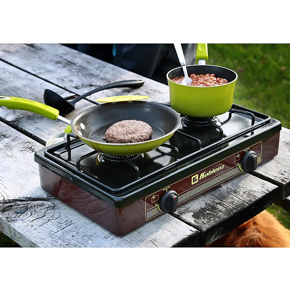 Koblenz® 2-Burner Outdoor Gas Stove Top, Red/Black