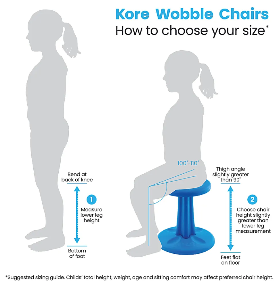 Kore Design™ Kids Wobble Chair 14", Black
