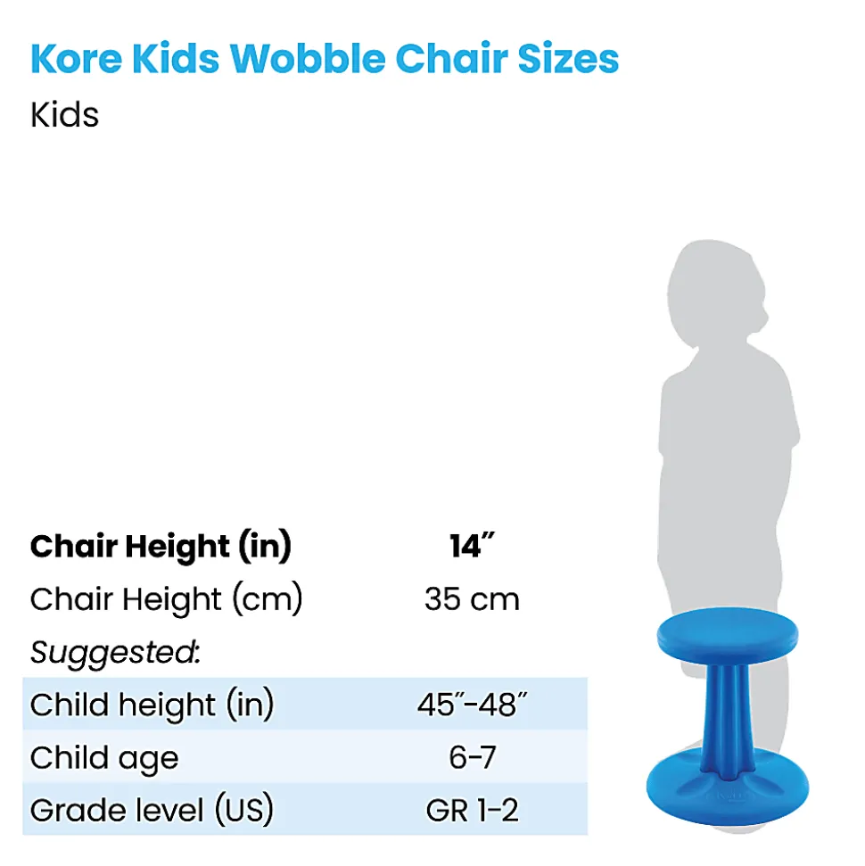 Kore Design™ Kids Wobble Chair 14", Black