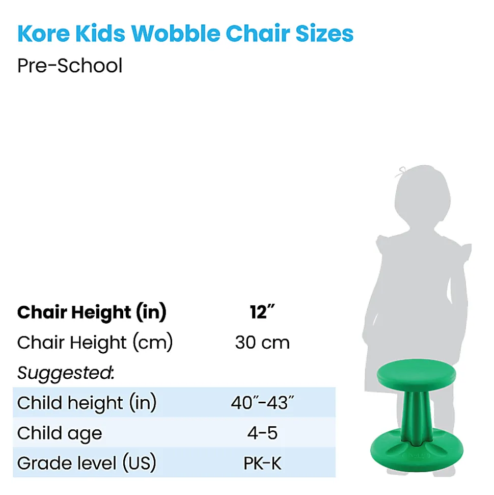 Kore Design™ Pre-School Wobble Chair 12", Red