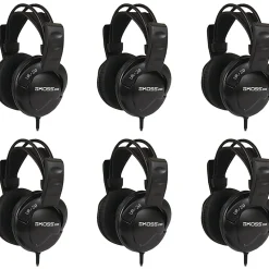 Koss UR20 Over Ear Headphones - Stereo - Wired - 32 Ohm - 30 Hz to 20 kHz - Over-the-head - Binaural - Circumaural - 8 ft Cable - 6/Pack