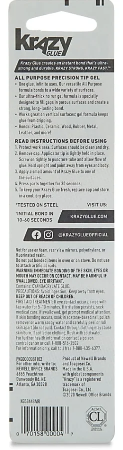 Krazy Glue All-Purpose Super Glue Gel, 2g
