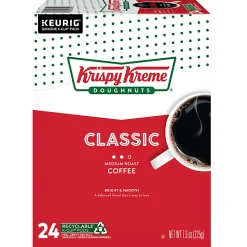 Krispy Kreme Classic Coffee Keurig Single Serve K-Cup Pods, Medium Roast, 24 Pods Per Pack, Case Of 4 Packs