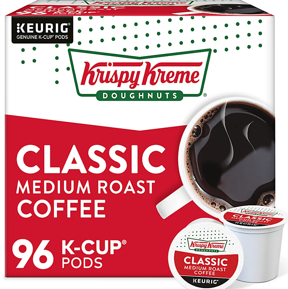 Krispy Kreme Classic Coffee Keurig Single Serve K-Cup Pods, Medium Roast, 24 Pods Per Pack, Case Of 4 Packs