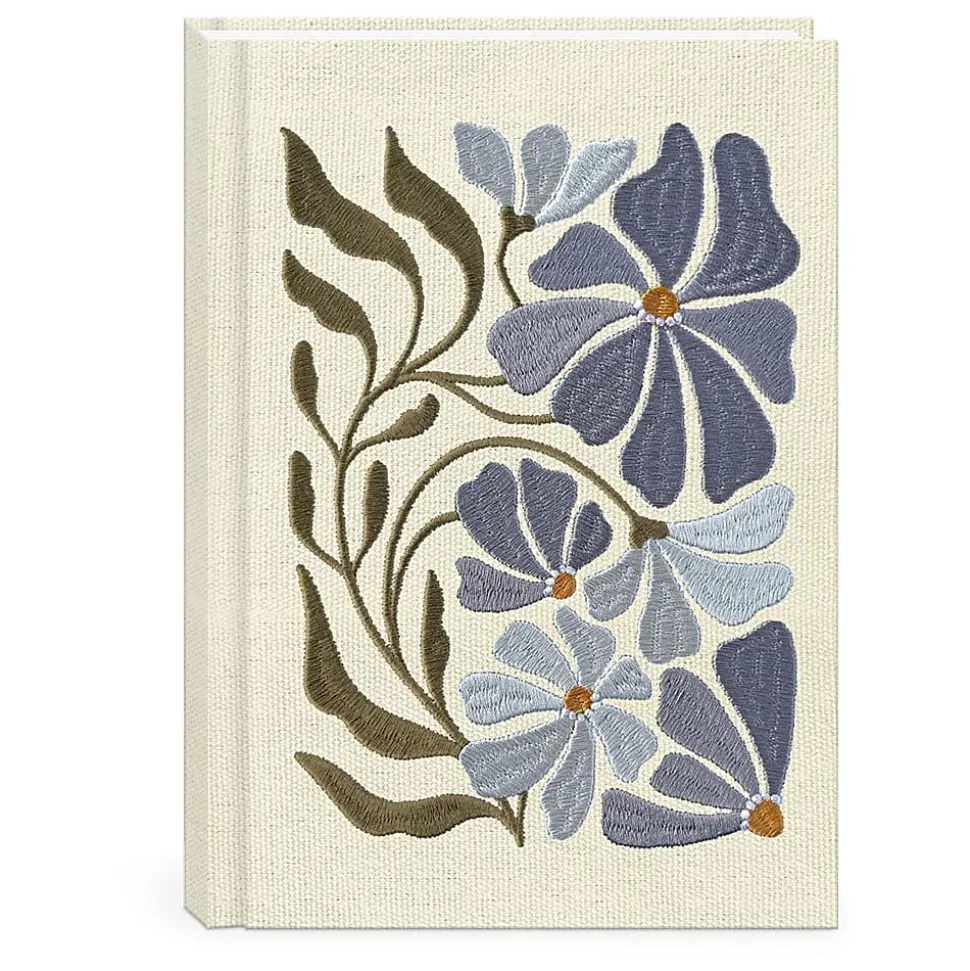 Lady Jayne Embroidered Canvas Hardcover Journal, 6" x 8-1/2", Ruled, 192 Pages, Aster