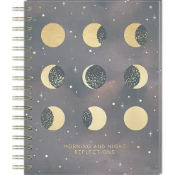 Lady Jayne Hardcover Spiral Guided Journal, 7" x 9", 210 Pages, Moon Phase