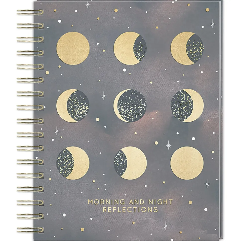 Lady Jayne Hardcover Spiral Guided Journal, 7" x 9", 210 Pages, Moon Phase