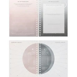 Lady Jayne Hardcover Spiral Guided Journal, 7" x 9", 210 Pages, Moon Phase