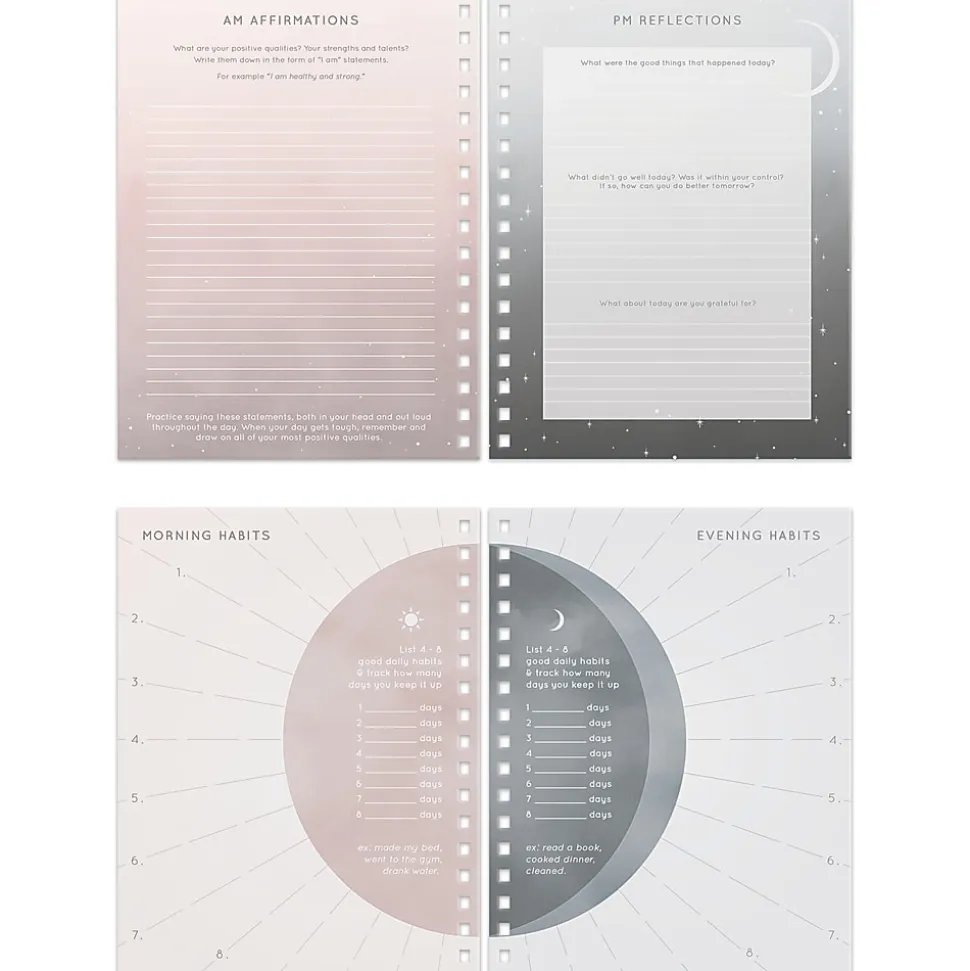 Lady Jayne Hardcover Spiral Guided Journal, 7" x 9", 210 Pages, Moon Phase