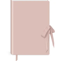 Lady Jayne Vegan Leather Softcover Journal With Grosgrain Bow, 5-7/8" x 8-1/4", Ruled, 160 Pages, Blush