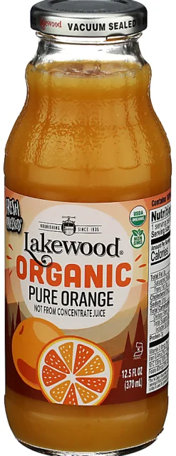 Lakewood Organic Pure Pressed Juice, Orange, 12.5 Oz, Total Qty 12