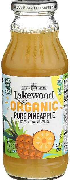 Lakewood Organic Pure Pressed Juice, Pineapple, 12.5 Oz, Total Qty 12