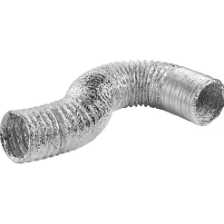 Lambro LamaFlex 4-Ply Aluminum Flex Duct For Bathroom Venting, Silver, 450/TD450