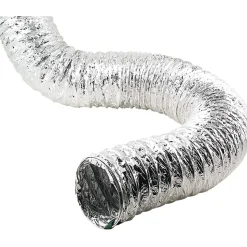 Lambro LamaFlex 4-Ply Aluminum Flex Duct For Bathroom Venting, Silver, 450/TD450