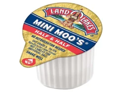 Land O'Lakes Mini Moos Half-And-Half Liquid Coffee Creamer, Original Flavor, 0.28 Oz Single Serve, 192/Pack