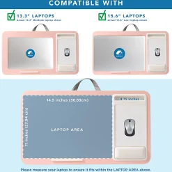 LapGear Atlas Lap Desk, 21-1/8" x 12", Blush Pink, 92004-RP