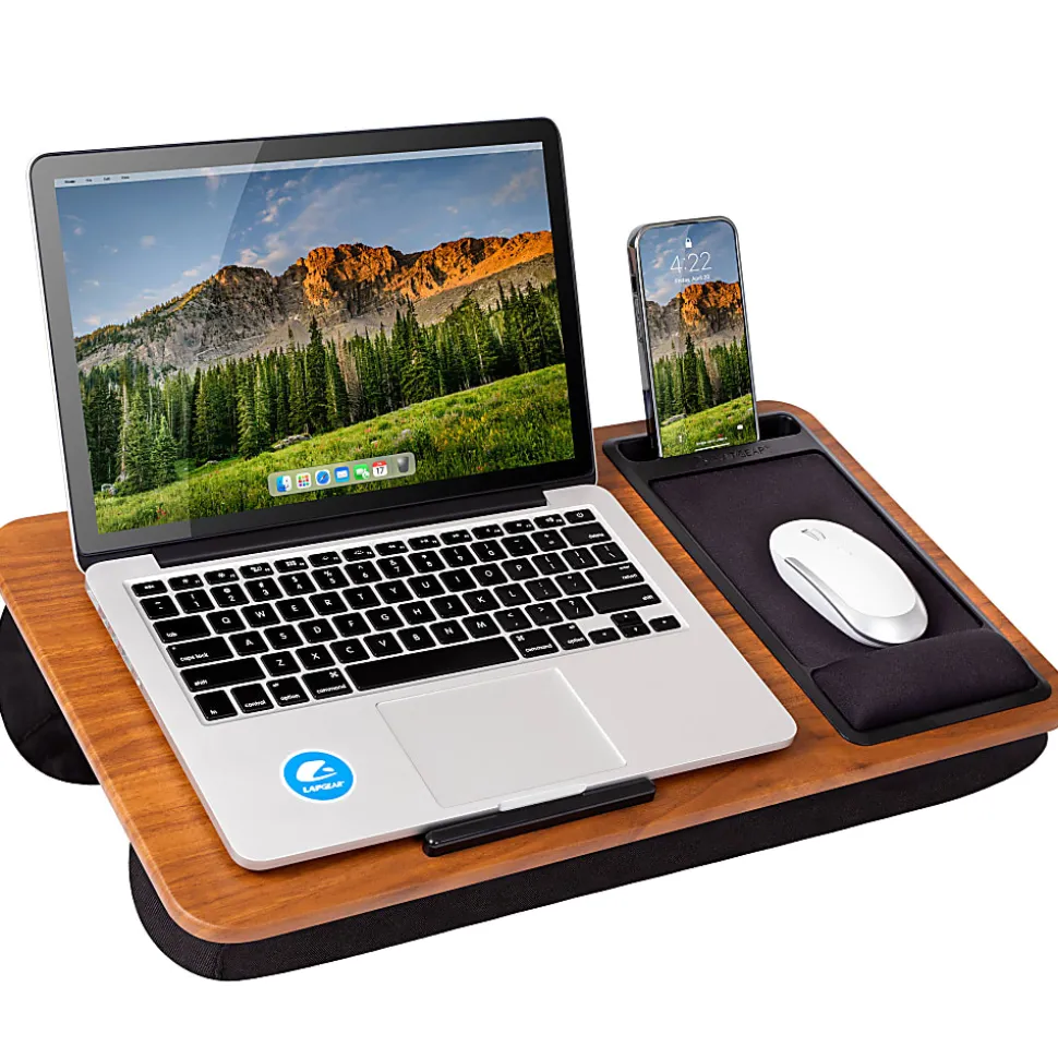 LapGear Atlas Lap Desk, 21-1/8" x 12", Walnut, 92014-RP