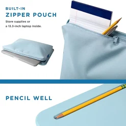 LapGear Compact Lap Desk With Cushioned Zipper Storage Pouch, 14-1/2