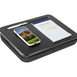 LapGear Compact Lap Desk With Cushioned Zipper Storage Pouch, 14-1/2" x 10-1/2", Black