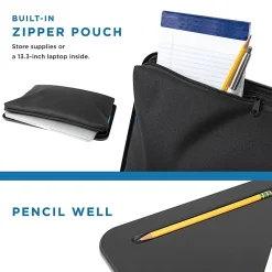 LapGear Compact Lap Desk With Cushioned Zipper Storage Pouch, 14-1/2
